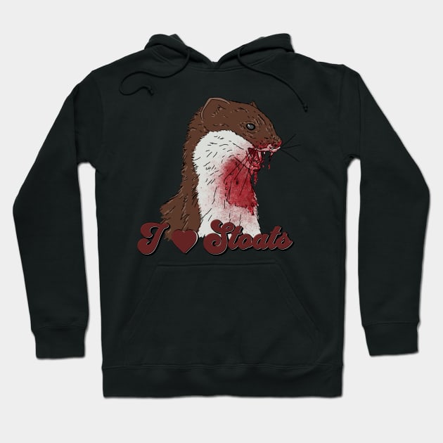 I Love Stoats Hoodie by H. R. Sinclair